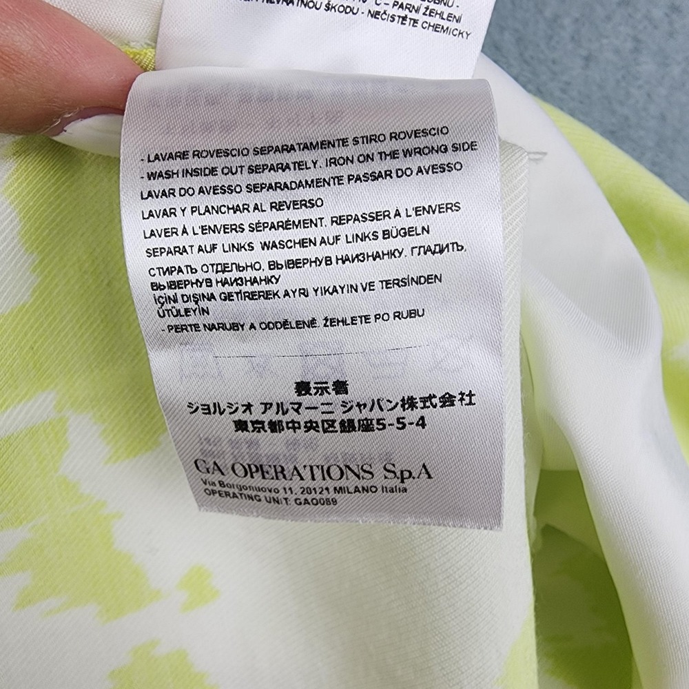 Armani Exchange Dress Pants Womens 8 Green Camo Wide Leg Twill Casual Summer - Picture 4 of 13